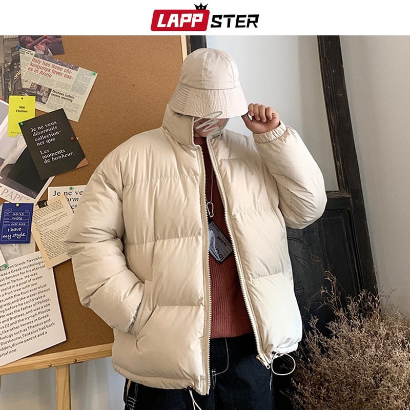 LAPPSTER Men Harajuku Colorful Bubble Coat Winter Jacket 2022 Mens Streetwear Hip Hop Parka Korean Black Clothes Puffer Jackets