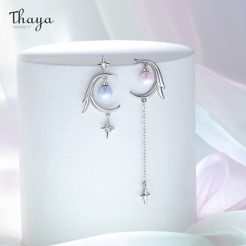 Thaya Elegant Party Earring Moon Original Design 925 Sliver Needle For Women Earring Dangle Classic Tassel Romantic Fine Jewelry