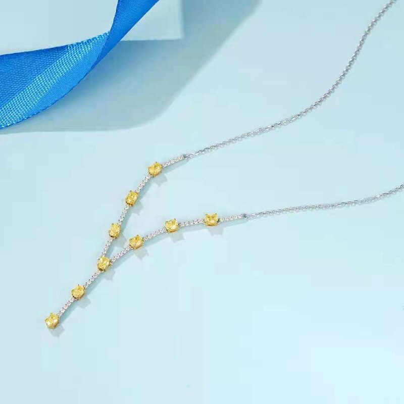 luxury Real Natural Diamond 18 Inch Link Chain Au750 Gifted for Women Fine Jewelry 18K-Gold Necklace