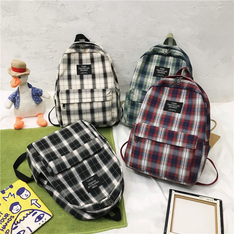 Fashion Plaid Canvas Women&