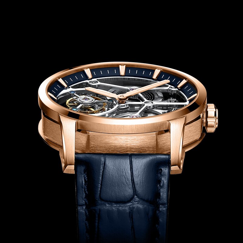 JINLERY Tourbillon Mechanical Watch Hand Wind Watch for Men Hollow Luxury Wristwatch Sapphire Glass Men Watch Relogio Masculino