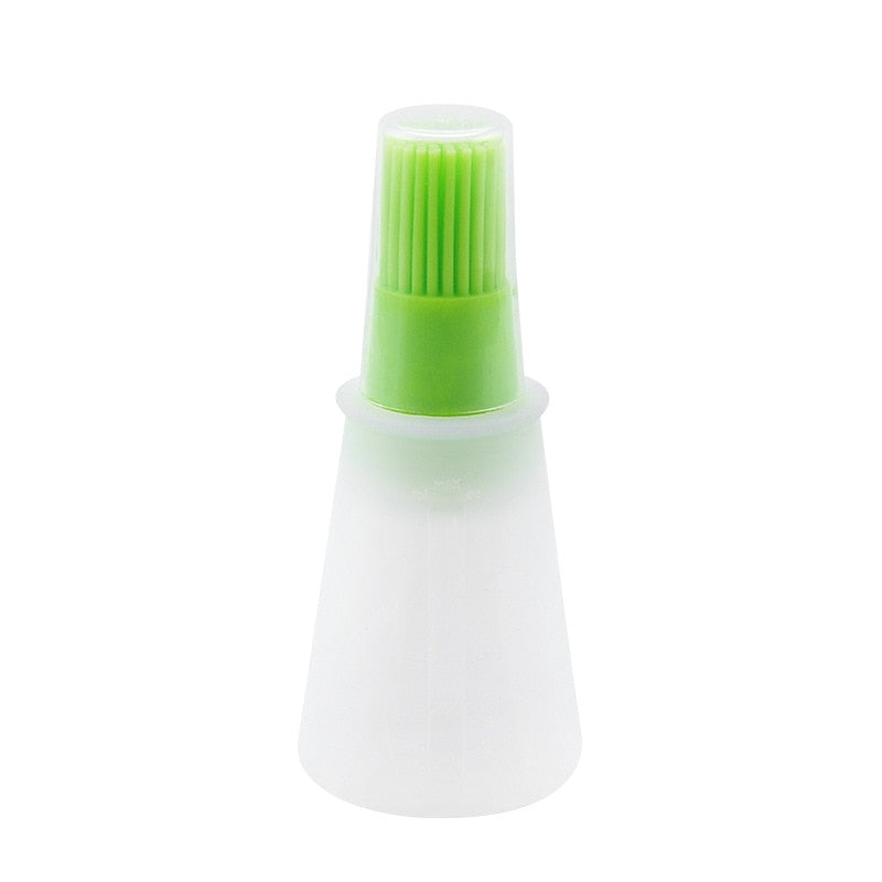 1Pc Portable Silicone Oil Bottle with Brush Grill Oil Brushes with Cover Liquid Oil Pastry Kitchen Bake BBQ Brush Kitchen Tools