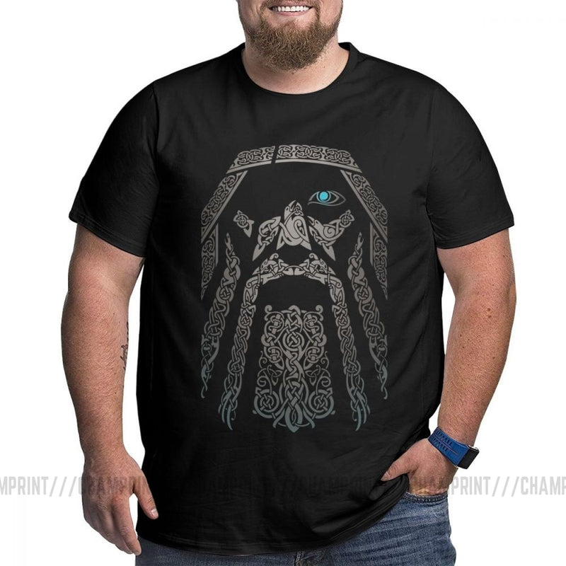 Men ODIN Vikings Valhalla T Shirt Cotton Vintage Big Tall Tops Plus Size Tees Big Size Large Clothing 4XL 5XL 6XL T-Shirts