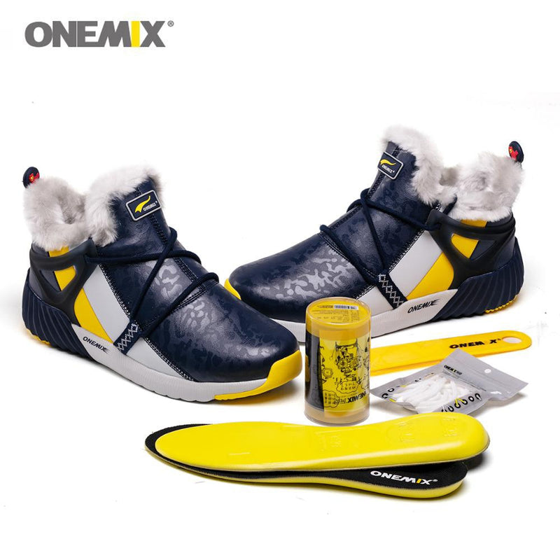 Onemix Men Hiking Shoes Winter Snow Boots Keep Warm anti Slip Waterproof Outdoor Shoes Mountain Shoes Comfortable Woman Trekking