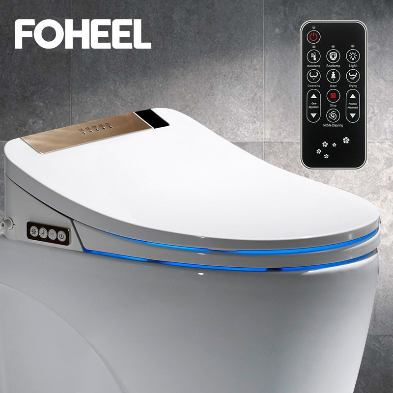 LCD 3 Color Intelligent Toilet Seat Elongated Electric Bidet Cover Smart Bidet Heating Sits Led Light Wc F3