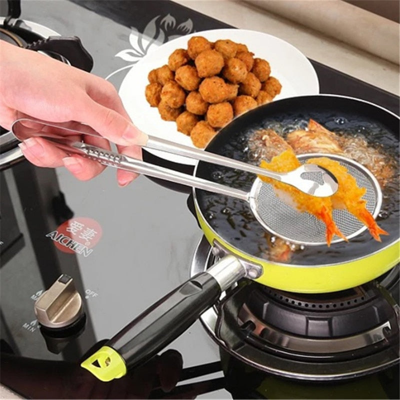 1pcs Kitchen Accessories Stainless Steel Fried Food Fishing Oil Scoop Kitchen Gadget and Barbecue Brush for Kitchen Tools Home-S