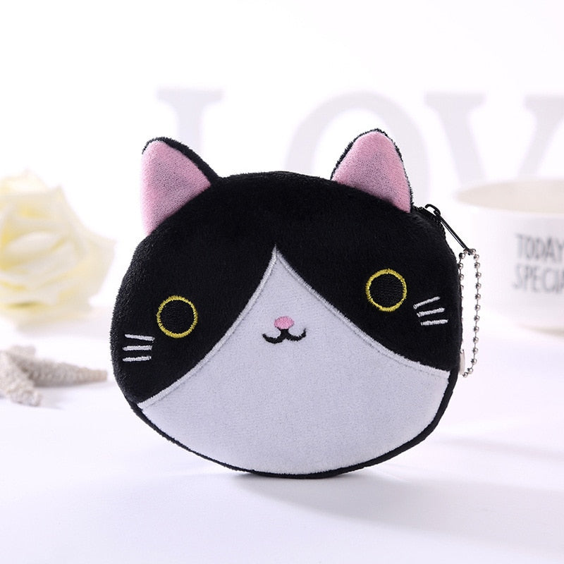 FUDEAM Soft Plush Panda Dog Rabbit Monkey Cartoon Women Coin Purse Mini Cute Zipper Girls Coin Wallet USB Cable Bag Key Wallets