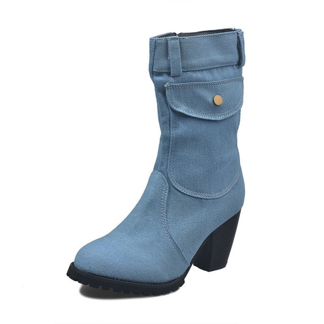 Blue jeans boots Women&