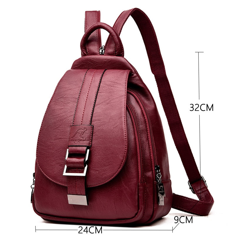 2021 Designer Backpacks Women Leather Backpacks Female School Bag  for Teenager Girls Travel Back Bag Retro Bagpack Sac a Dos