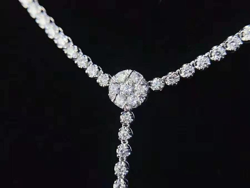 new fashion Au750/18k real gold luxury diamond necklace jewelry for women&amp;lady&amp;party&amp;gift&amp;wedding