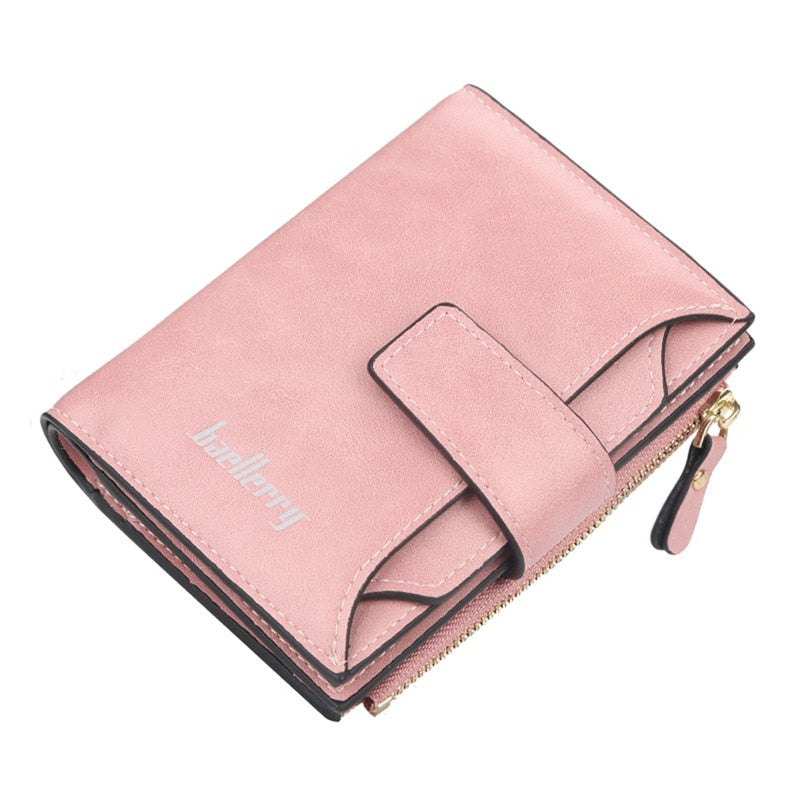 2022 Fashion Small Wallet Women Purse Simple Short Soft Pu Leather Ladies Wallet Card Holder Tassel Patchwork Tri-fold Wallet