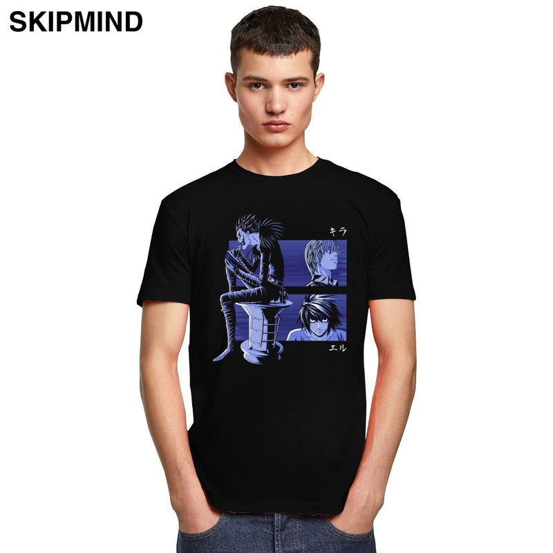 Novelty Death Note Shinigami Ryuk Tshirt Men Short Sleeve Japanese Manga Light Yagami L T-shirt 100% Cotton Anime Tee Gift Idea