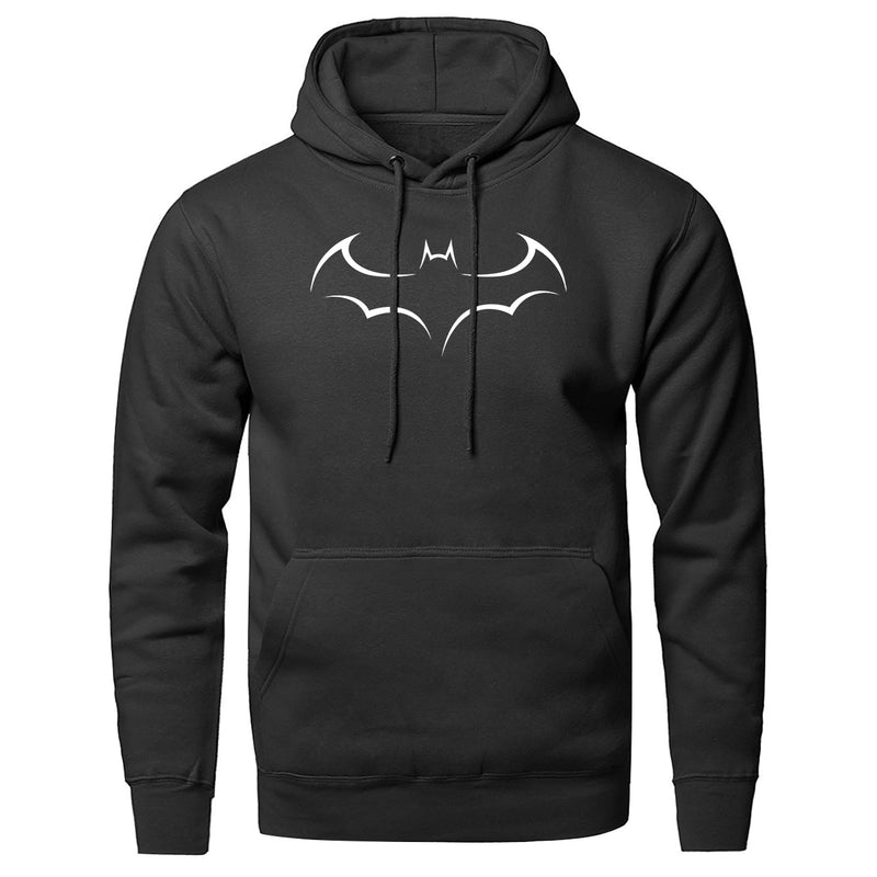 men Bat print solid color fleece plus thick sweatshirts hooded hoodies new style trend print 2020 spring autumn casual clothes