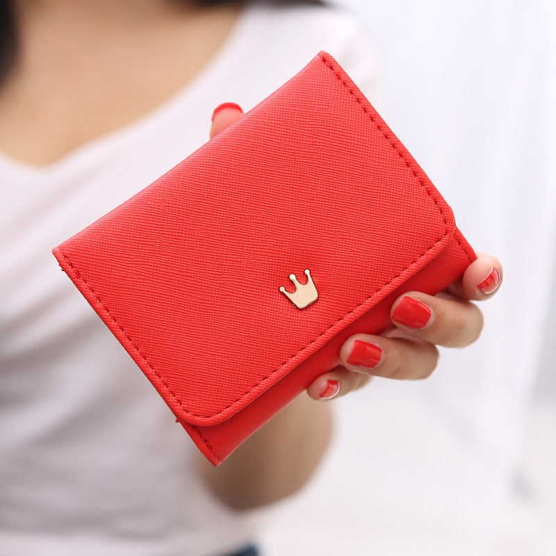 Women's Wallet Short Women Coin Purse Crown Wallets For Woman Card Holder Small Ladies Wallet Female Hasp Mini Clutch For Girl