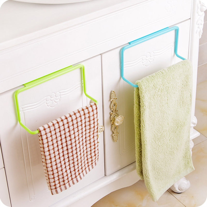 Towel Rack Hanging Holder Organizer Bathroom Kitchen Cabinet Cupboard Hanger Kitchen Bathroom Accessories Gadgets Cooking Tools