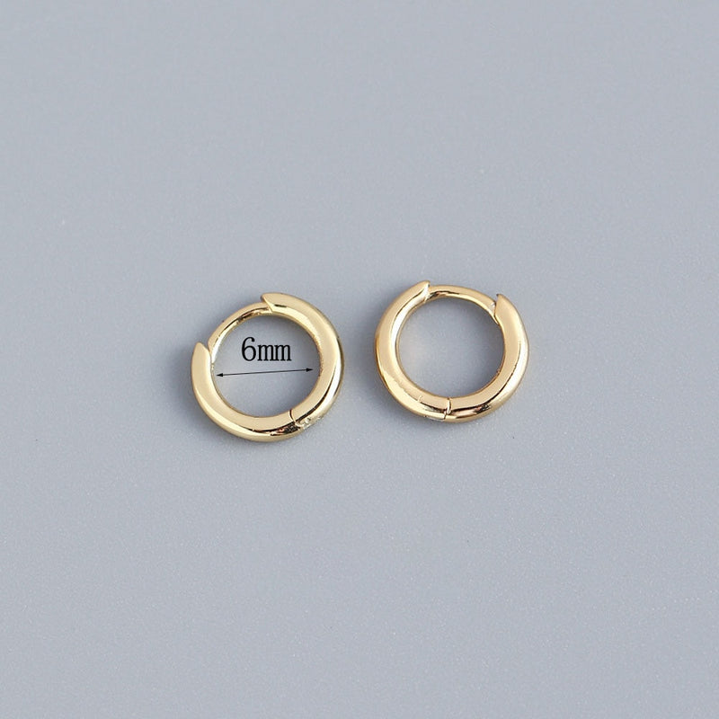 Stainless Steel 1 Pair Minimalist Huggie Hoop Earrings For Women Gold Color Tiny Round Circle 6/8/10mm Punk Unisex Rock Earring