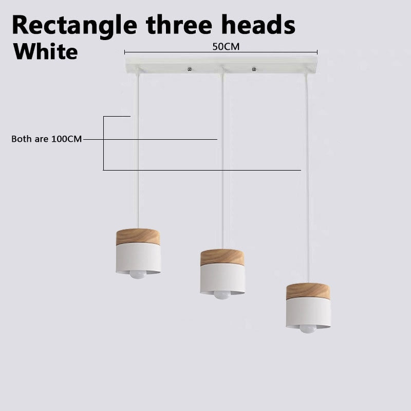 Nordic simplicity LED E27 Pendant light Modern macaron Hanging Lights Home improvement Iron and wood decoration Pendant lamp