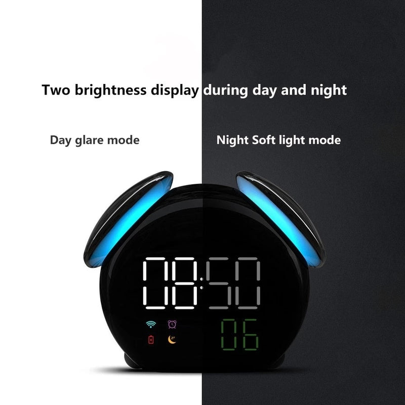 Silent Intelligent Fun Colorful Alarm Clock Electronic Digita Creative Clock Led Table Watch Desk Clock Luminous Kid Gift