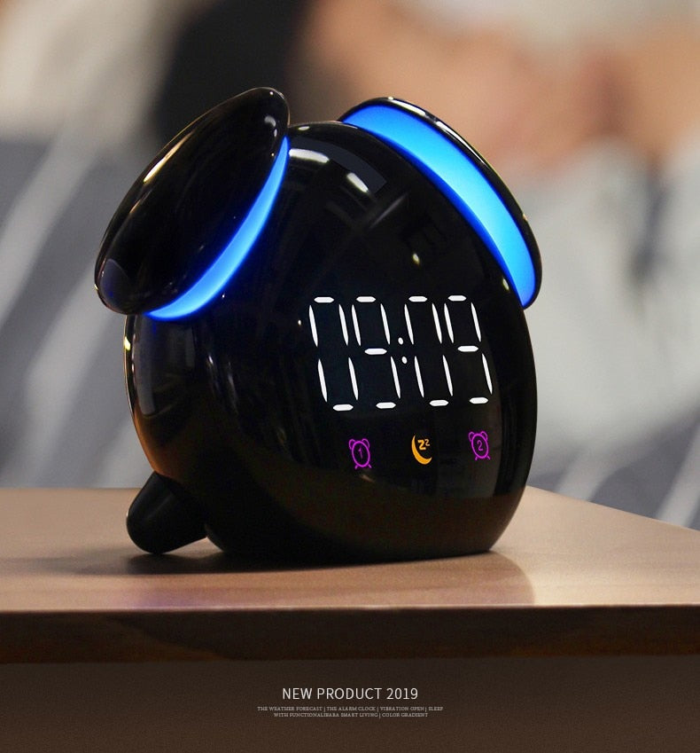 Silent Intelligent Fun Colorful Alarm Clock Electronic Digita Creative Clock Led Table Watch Desk Clock Luminous Kid Gift