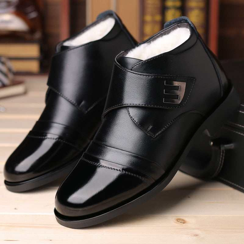 Winter Shoes Men's Chelsea Boots Leather Warm Shoes Men's Ankle Boots Fashion Brand Cowhide Men's Shoes 2021 NEW