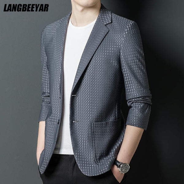 High End Brand Luxury Casual Fashion Elegant Slim Fit Designer Blazer Jacket Expensive Suit For Men New Style Men's Clothing