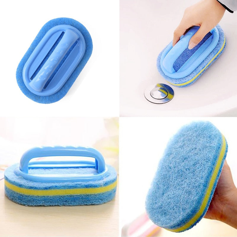 Kitchen Cleaning Bathroom Toilet Kitchen Glass Wall Cleaning Bath Brush Handle Sponge Bath BottomBathtub Ceramic Cleaning Tools