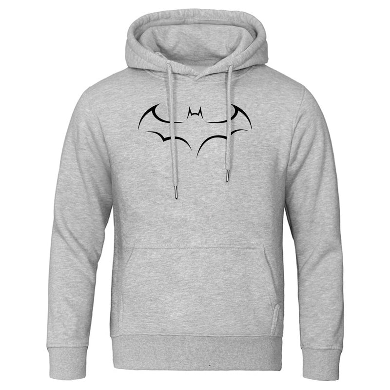 men Bat print solid color fleece plus thick sweatshirts hooded hoodies new style trend print 2020 spring autumn casual clothes