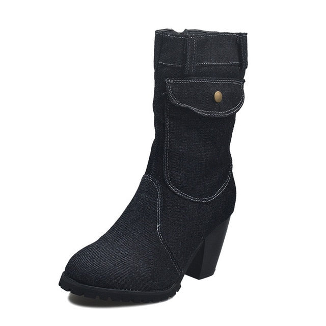 Blue jeans boots Women&