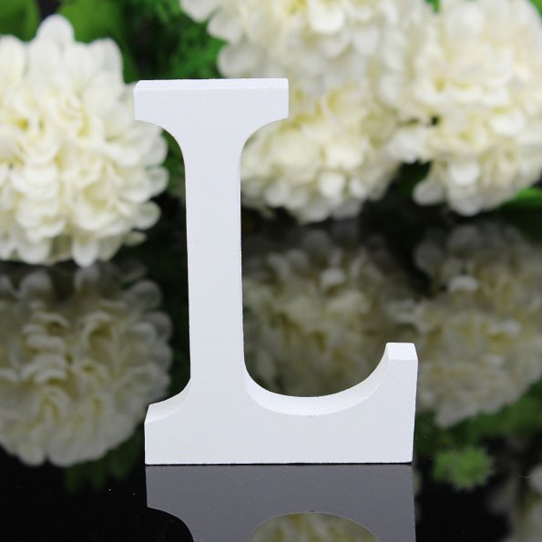 White Wooden Letter English Alphabet DIY Personalised Name Design Art Craft Free Standing Heart Wedding Home Decor