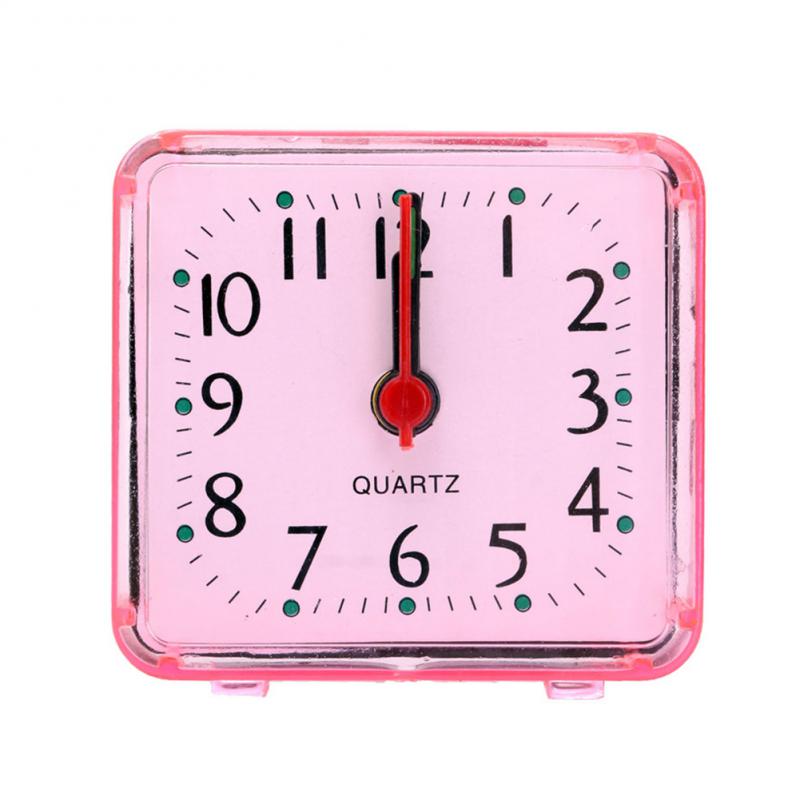 Portable Square Small Bed Alarm Clock Mini Travel Quartz Beep Clock Children Student Desk Bedside Desk Table Alarm Clocks Home