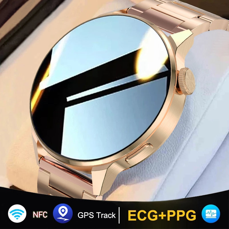 New NFC Smart Watches Women Clock Bluetooth Call GPS Movement Track Heart Rate ECG Blood Pressure Men smartwatch For Android ios