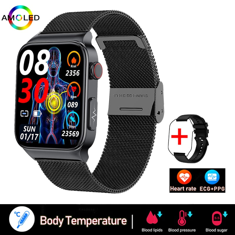 New ECG+PPG Smart Watch Men Laser Treatment Of Hypertension Hyperglycemia Hyperlipidemia Heart Rate Healthy Sport Men Smartwatch