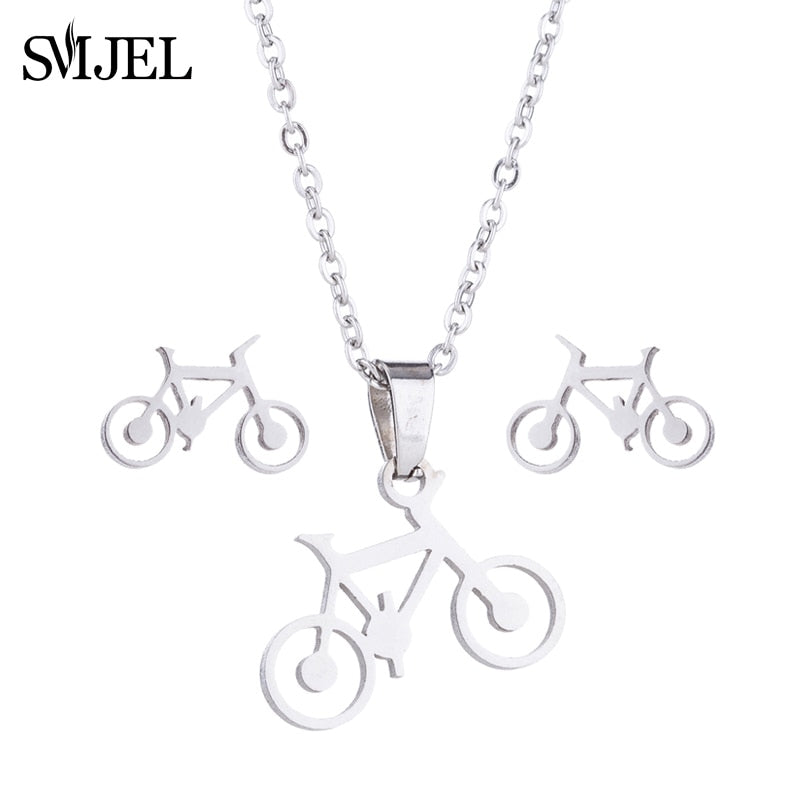 SMJEL Stainless Steel Necklaces for Women Jewelry Mini Animal Rabbit Necklace Heart Beat Dog Paw Print Collier Femme Wholesale