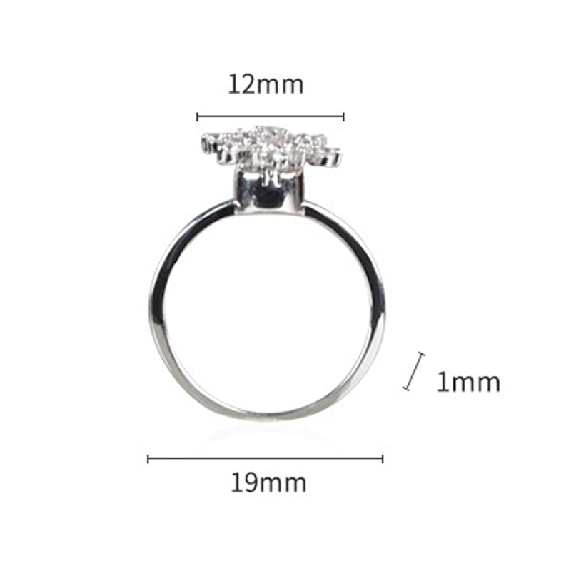 Crystal Zircon Snowflake Fidget Spinner Ring for Women Adjustable Anti Stress Rings Fashion Lucky New Year Christmas Gift