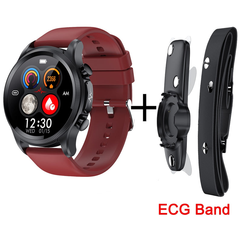 ECG PPG Blood Glucose Smart Watch Men Blood Pressure Heart Rate Body Temperature IP68 Waterproof Fitness Tracker Smartwatch