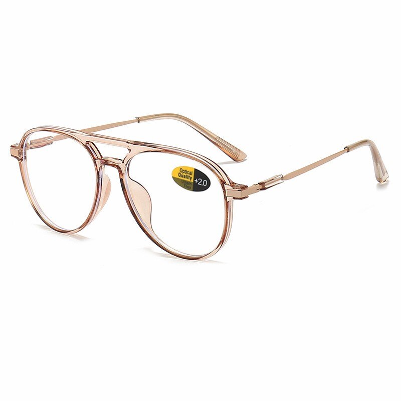 MYT_0516 Transparent Frame Reading Glasses Anti Blue Light Aviation Presbyopic Glasses Polit Eyeglasses Vision Care +1.00~+4.00