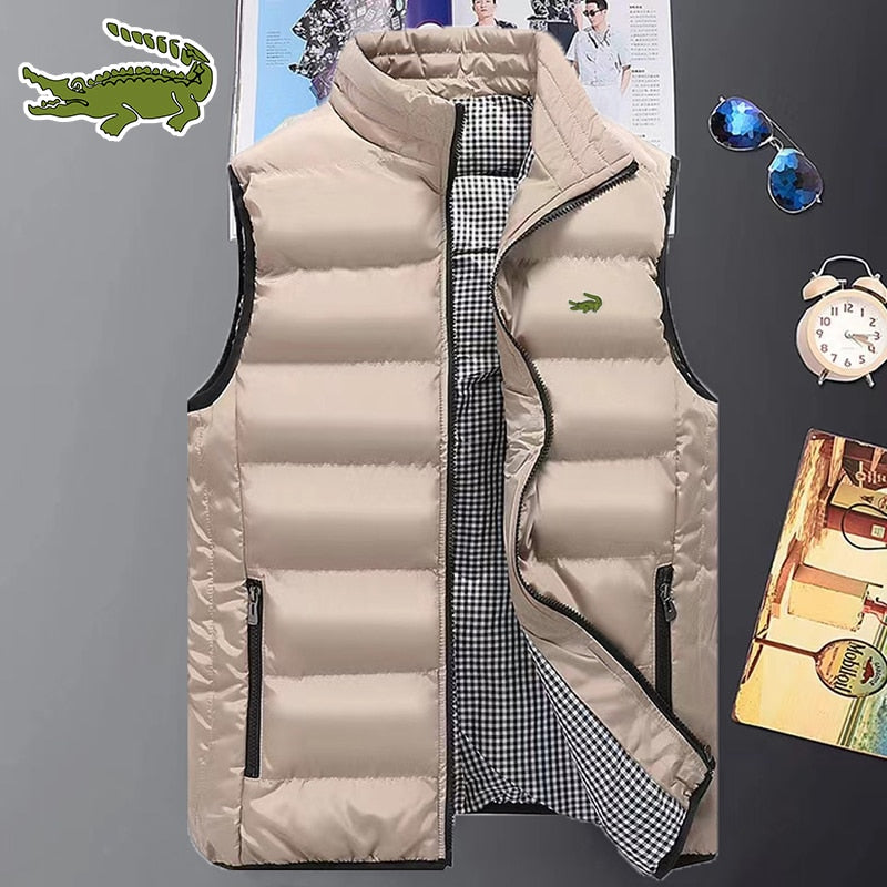 Men's and women's autumn and winter warm and windproof Vest Jacket fashion trend thickened cotton padded warm