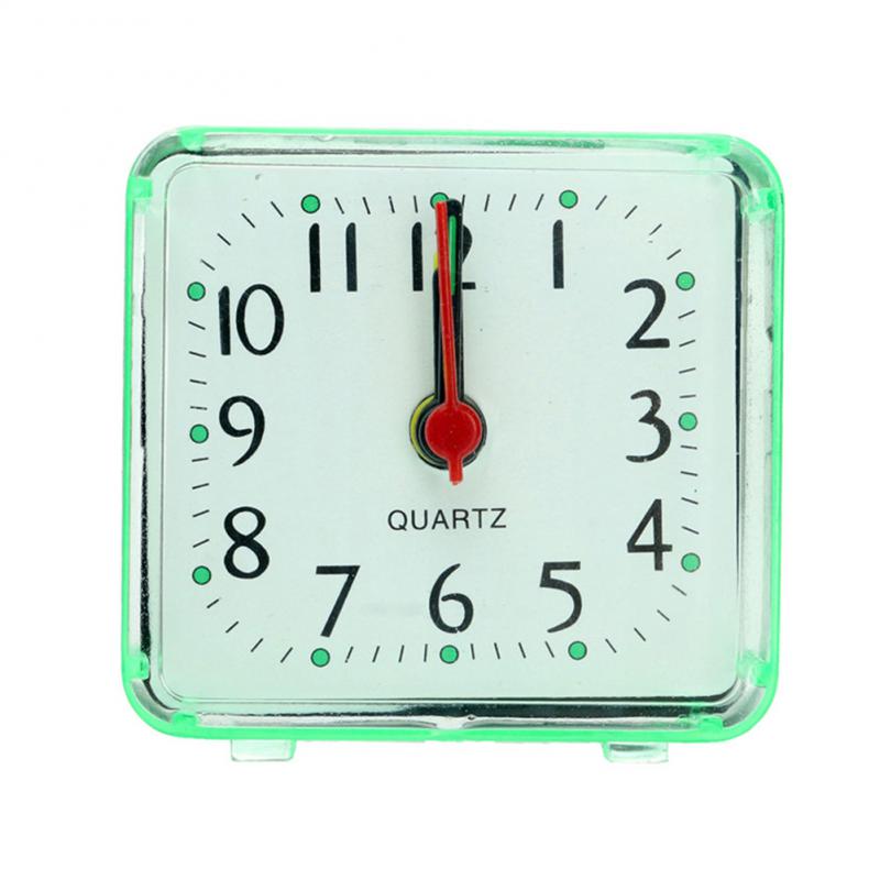 Portable Square Small Bed Alarm Clock Mini Travel Quartz Beep Clock Children Student Desk Bedside Desk Table Alarm Clocks Home