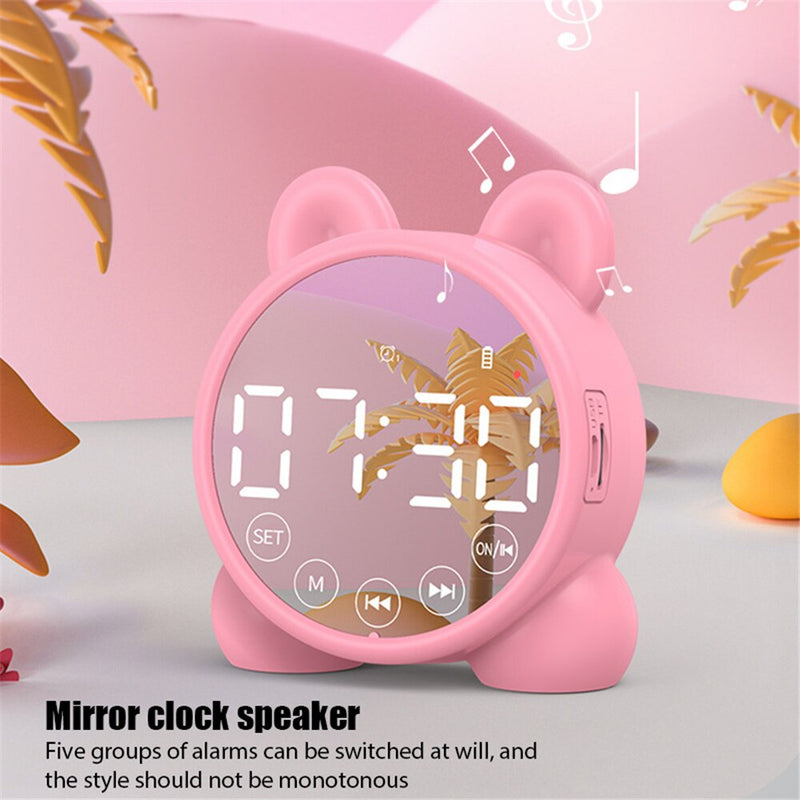 Wireless Bluetooth Speaker FM Radio Sound Box Desktop Alarm Clock Subwoofer Music Player TF Card Mini Speaker Box For All Phone