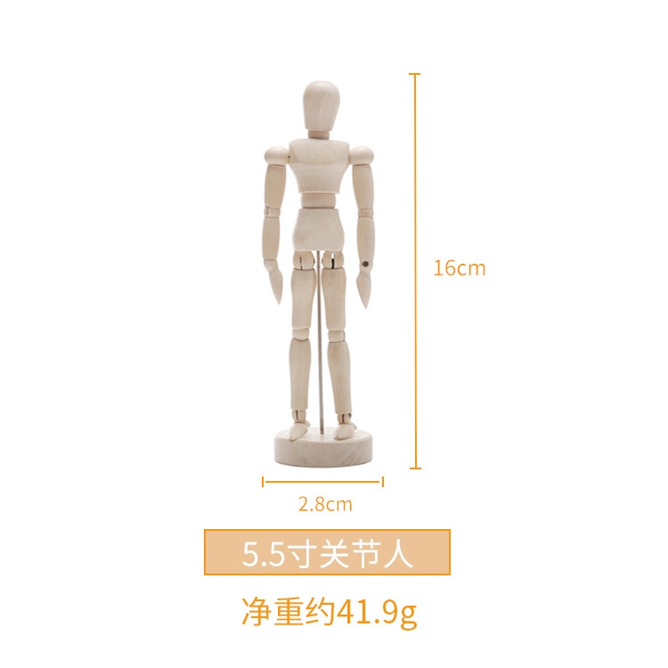 Wooden Hand Figurines Rotatable Joint Hand Model Wood Man Ornament Statue Human Model  Miniature Home Decoration