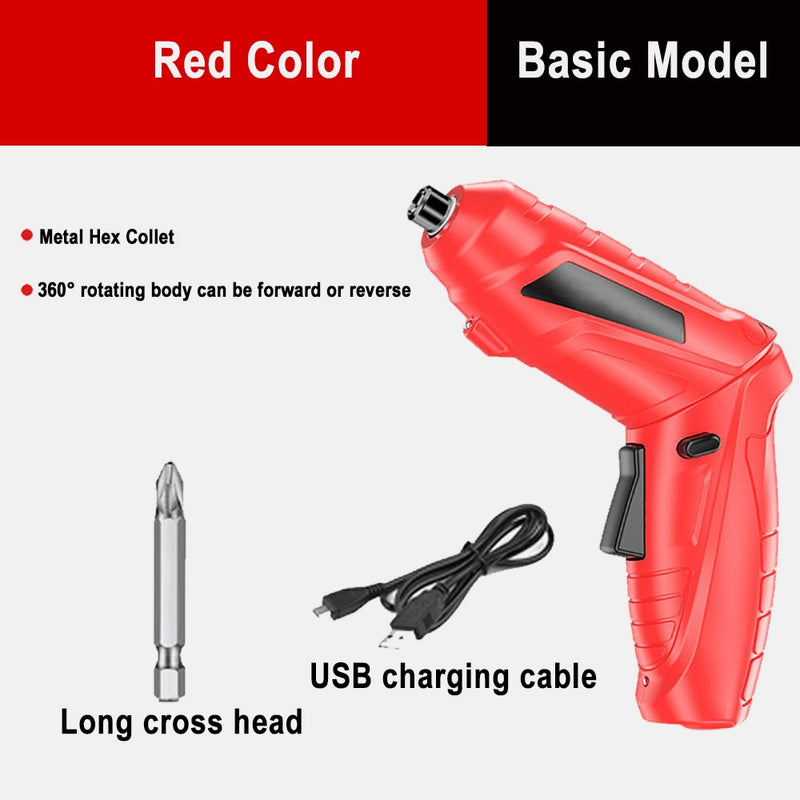Household Electric Screwdriver Rechargeable Cordless Impact Drill Mini Wireless Electric Drill Screwdriver Set Electric Batch