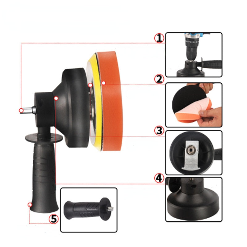 Wireless Automotive Polisher Machine Car Wax Polishing Wheel Electric Drill Adapter Buffing Pad Polishing Head Kit Power Tool