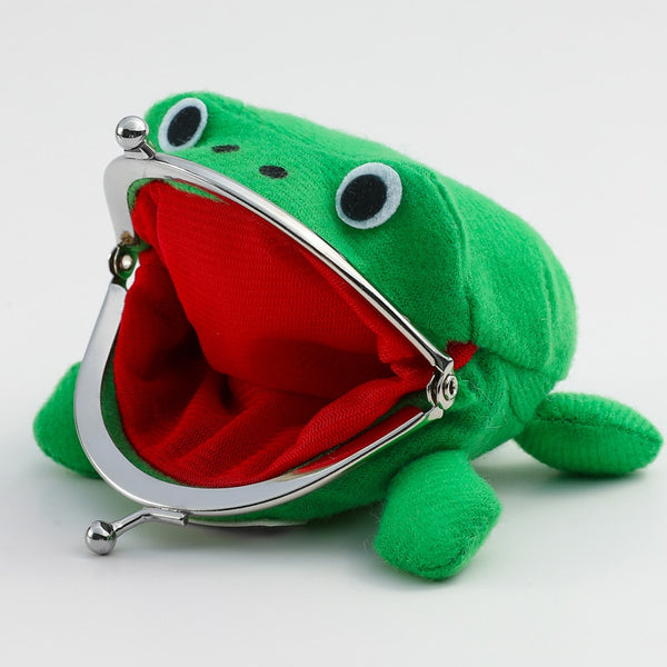 Novelty Adorable Anime Frog Wallet Coin Purse Key Chain Cute Plush Frog Cartoon Cosplay Purse For Women Bag Accessories