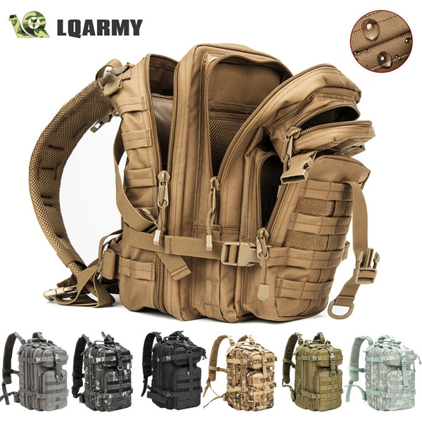 Men Army Military Tactical Backpack 1000D Polyester 30L 3P Softback Outdoor Waterproof Rucksack Hiking Camping Hunting Bags