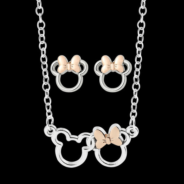 Disney Mickey Mouse Necklace and Earrings Set Simple Mickey Pendant Necklace Fashion Y2k Jewelry for Women Free Shipping