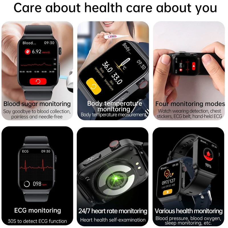 XIAOMI E500 ECG+PPG Smart Watch Blood Glucose Electrocardiogram Temperature Blood Oxygen Sleep Monitoring Sports Smart Watch