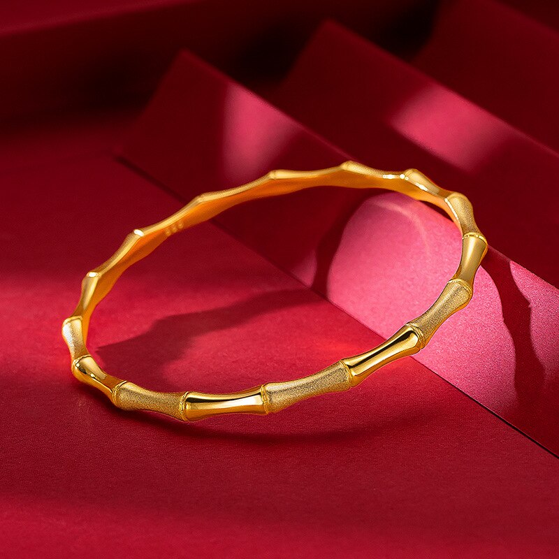 Original Snake Bone Bamboo Bracelet Pulceras Y Brazaletes Mujer Ladiesfine Brand 18 K Real Yellow Gold Luxury Fine Jewelry Gift