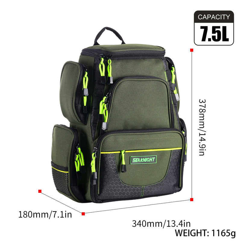 SeaKnight Brand SK004 Fishing Bag 25L 7.5L Large Storage Multifunctional Bag Water-Resistant Backpack Outdoor Fishing Tackle Bag