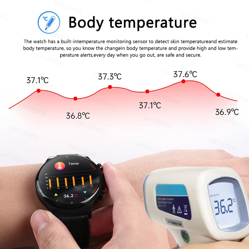 2022 New ECG+PPG Smart Watch Men Sangao Laser Health Heart Rate Blood Pressure Fitness Sports Watches IP68 Waterproof Smartwatch