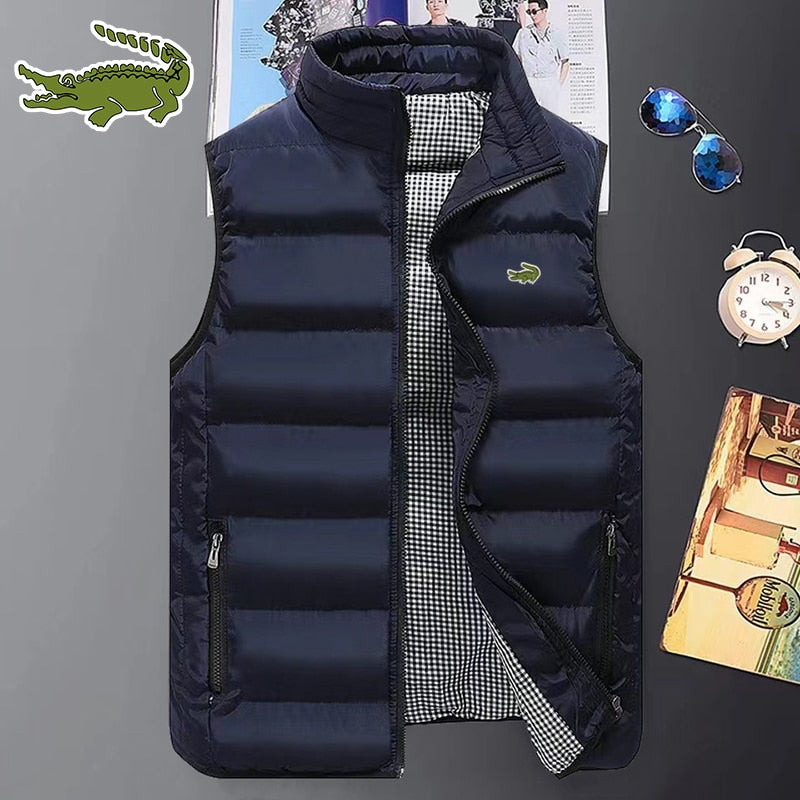 Men's and women's autumn and winter warm and windproof Vest Jacket fashion trend thickened cotton padded warm